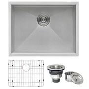 RUVATI 23" Undermount 16 Gauge Zero Radius Kitchen Sink SS Single Bowl RVH7100